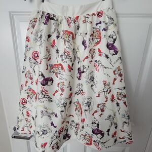 Her Universe Marvel Heroes A-Line Skirt - White and Multicolor